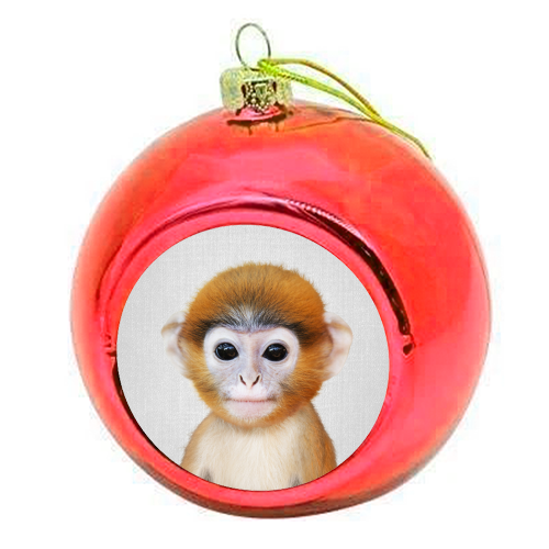 Baby Monkey - Colorful - colourful christmas bauble by Gal Design