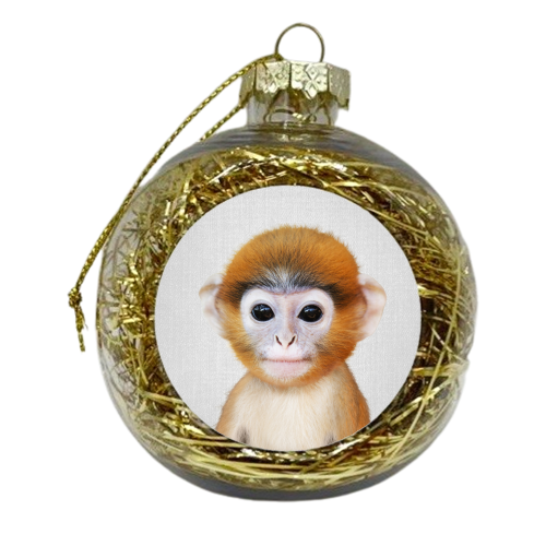 Baby Monkey - Colorful - xmas bauble by Gal Design
