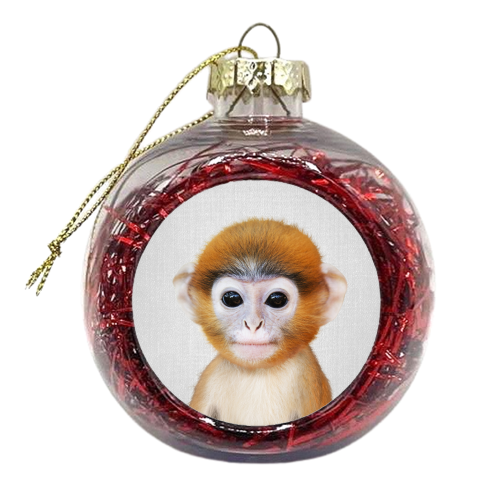 Baby Monkey - Colorful - xmas bauble by Gal Design