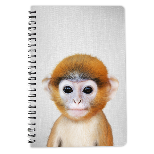 Baby Monkey - Colorful - personalised A4, A5, A6 notebook by Gal Design