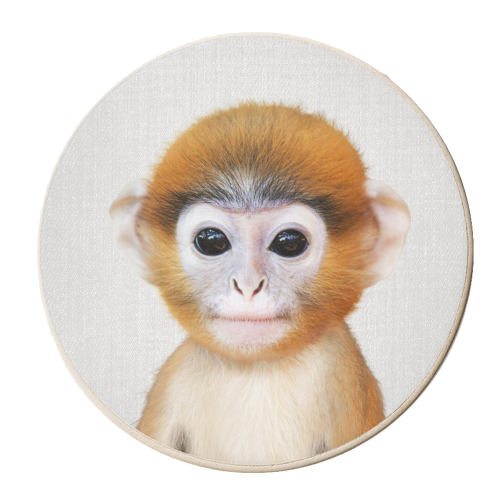 Baby Monkey - Colorful - personalised beer coaster by Gal Design