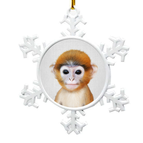 Baby Monkey - Colorful - snowflake decoration by Gal Design