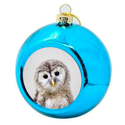 Baby Owl - Colorful - colourful christmas bauble by Gal Design