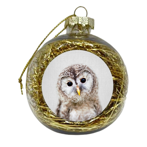 Baby Owl - Colorful - xmas bauble by Gal Design