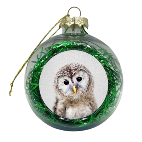 Baby Owl - Colorful - xmas bauble by Gal Design