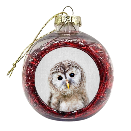 Baby Owl - Colorful - xmas bauble by Gal Design
