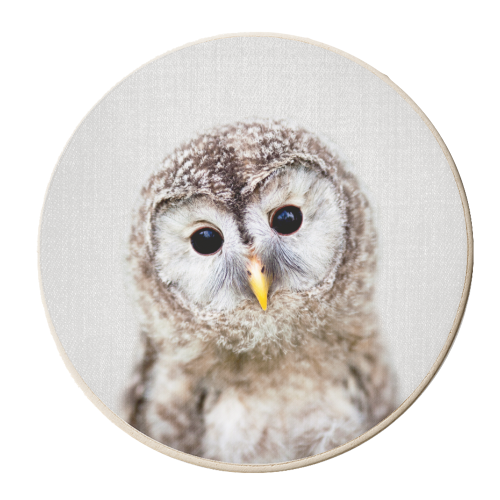 Baby Owl - Colorful - personalised beer coaster by Gal Design