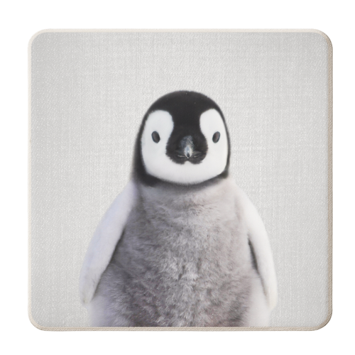 Baby Penguin - Colorful - personalised beer coaster by Gal Design