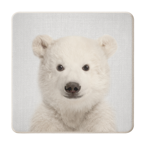 Baby Polar Bear - personalised beer coaster by Gal Design