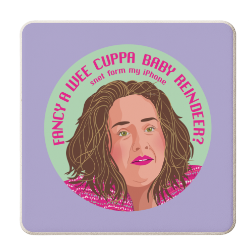 Baby Reindeer Martha - personalised beer coaster by Claire Atwood