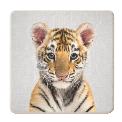 Baby Tiger - Colorful - personalised beer coaster by Gal Design