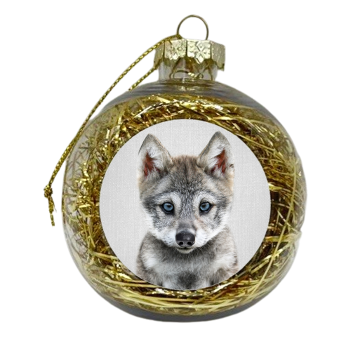 Baby Wolf - xmas bauble by Gal Design
