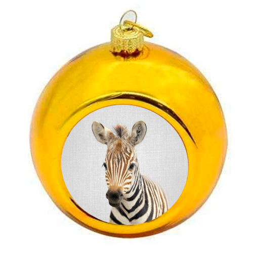 Baby Zebra - Colorful - colourful christmas bauble by Gal Design