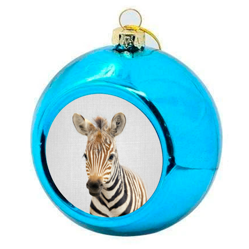 Baby Zebra - Colorful - colourful christmas bauble by Gal Design
