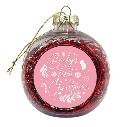 Baby's first Christmas bauble print - xmas bauble by The Girl Next Draw