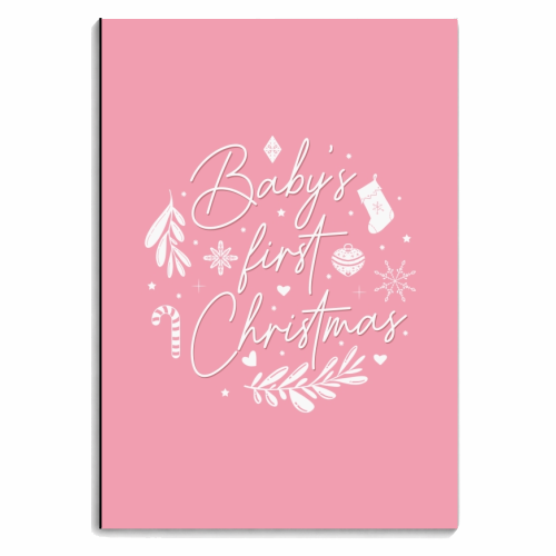 Baby's first Christmas bauble print - personalised A4, A5, A6 notebook by The Girl Next Draw
