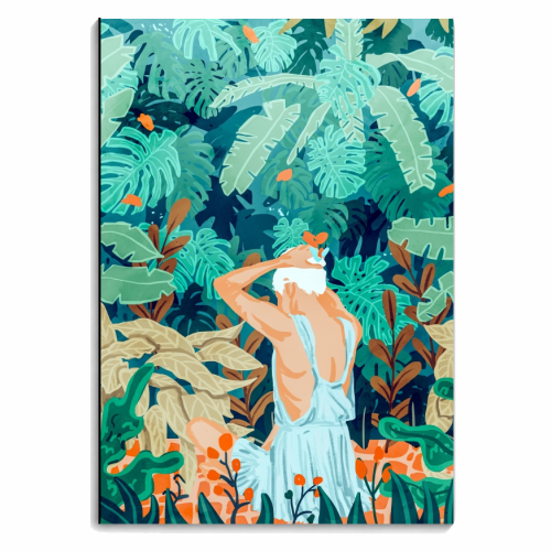 Backyard | Jungle Tropical Nature Painting | Botanical Plant Lady Banana Tree Garden Watercolor - personalised A4, A5, A6 notebook by Uma Prabhakar Gokhale