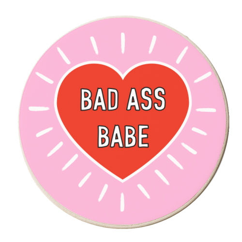 Bad Ass Babe - personalised beer coaster by Adam Regester