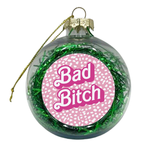 Bad Bitch Dalmatian Print - xmas bauble by The Girl Next Draw