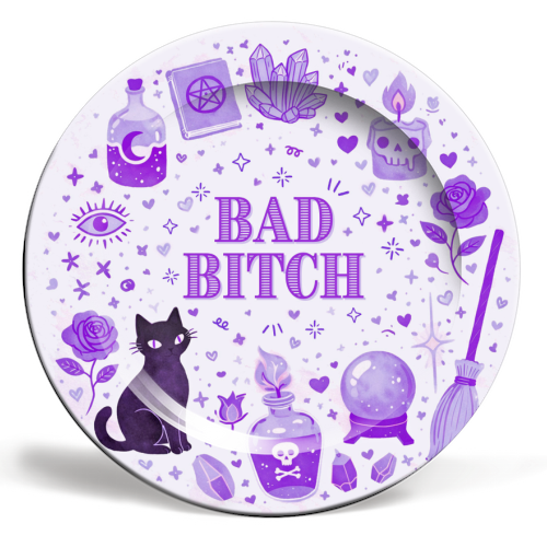 Bad Bitch/Witch - ceramic dinner plate by Lilly Rose