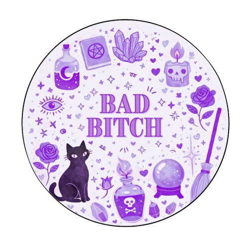 Bad Bitch/Witch - Circle Sticker by Lilly Rose