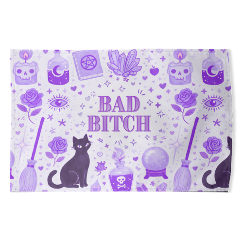 Bad Bitch/Witch - funny tea towel by Lilly Rose