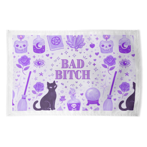 Bad Bitch/Witch - funny tea towel by Lilly Rose