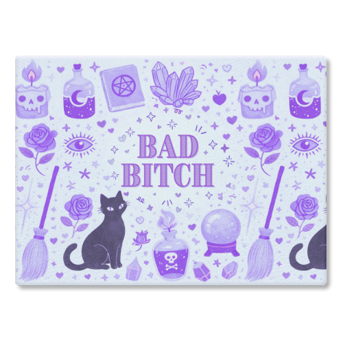 Bad Bitch/Witch - glass chopping board by Lilly Rose