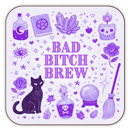 Bad Bitch/Witch - personalised beer coaster by Lilly Rose