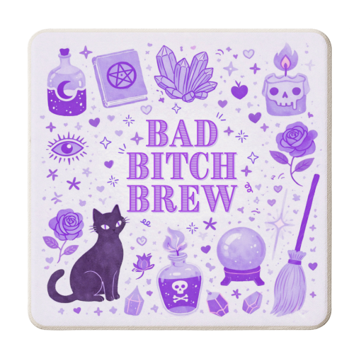 Bad Bitch/Witch - personalised beer coaster by Lilly Rose