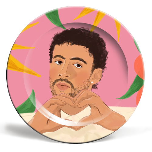 Bad Bunny - ceramic dinner plate by The Queer Store