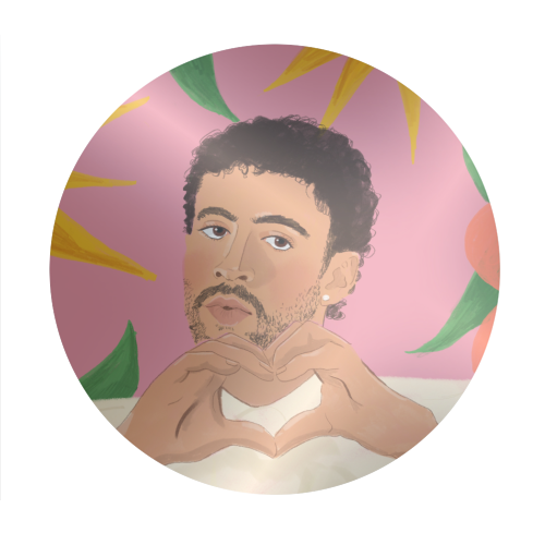 Bad Bunny - Circle Sticker by The Queer Store