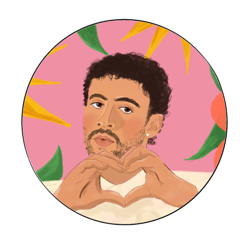 Bad Bunny - Circle Sticker by The Queer Store