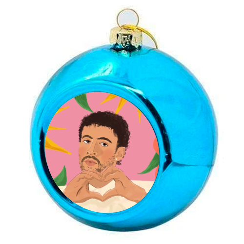 Bad Bunny - colourful christmas bauble by The Queer Store