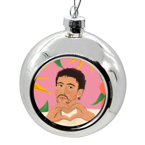 Bad Bunny - colourful christmas bauble by The Queer Store