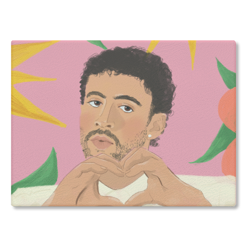 Bad Bunny - glass chopping board by The Queer Store
