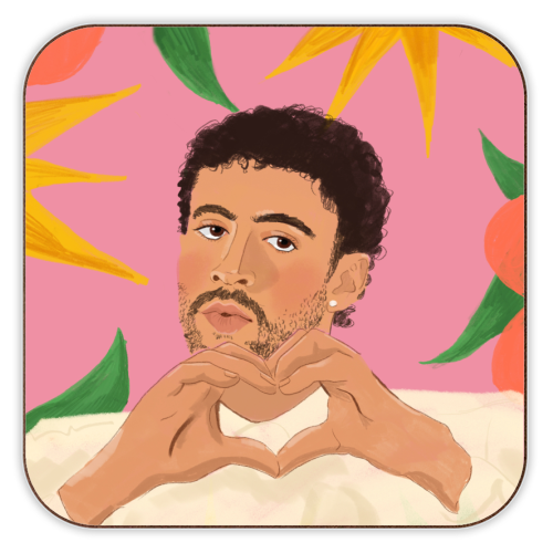 Bad Bunny - personalised beer coaster by The Queer Store