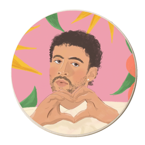 Bad Bunny - personalised beer coaster by The Queer Store