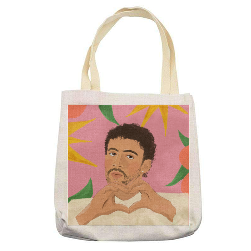 Bad Bunny - printed canvas tote bag by The Queer Store
