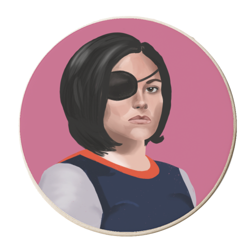 Bad Sisters Bibi - personalised beer coaster by Sarah Wilkinson