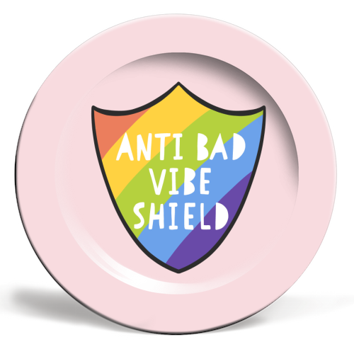 Bad Vibe Shield - ceramic dinner plate by Alice Palazon