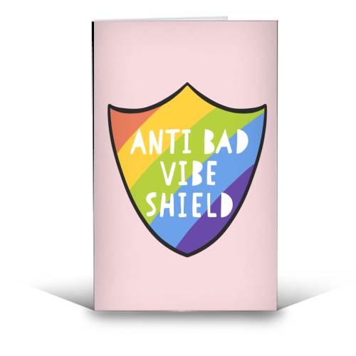Bad Vibe Shield - funny greeting card by Alice Palazon