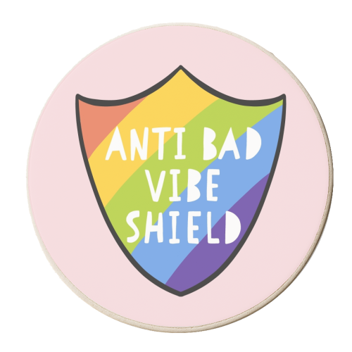Bad Vibe Shield - personalised beer coaster by Alice Palazon