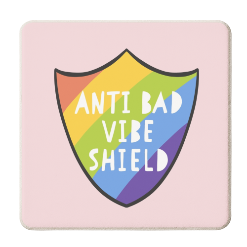 Bad Vibe Shield - personalised beer coaster by Alice Palazon