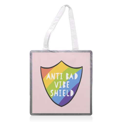 Bad Vibe Shield - printed canvas tote bag by Alice Palazon