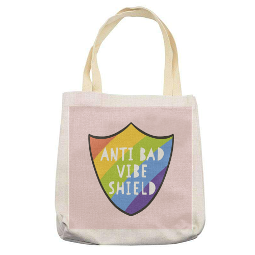 Bad Vibe Shield - printed canvas tote bag by Alice Palazon