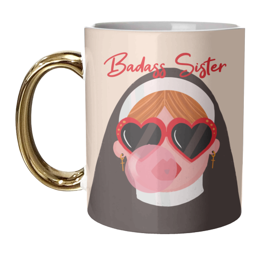 Badass Sister - unique mug by Vallely Studios
