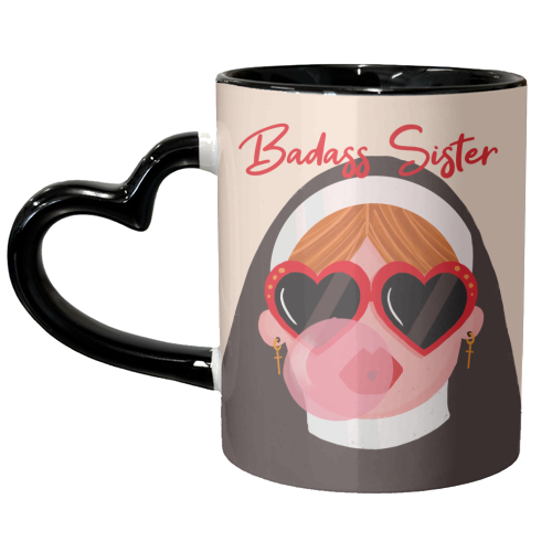 Badass Sister - unique mug by Vallely Studios