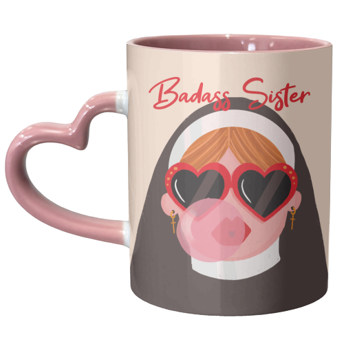 Badass Sister - unique mug by Vallely Studios