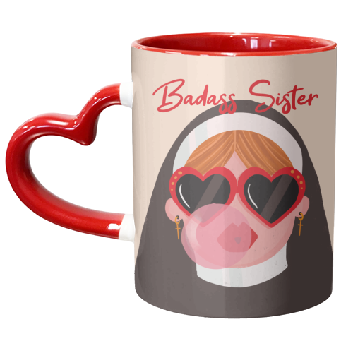 Badass Sister - unique mug by Vallely Studios